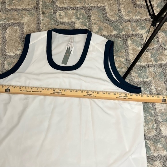 Melissa Mccarthy Seven7 Tank Top Womens Shirt White Sheer Side Slit Plus 3X New - Picture 9 of 10